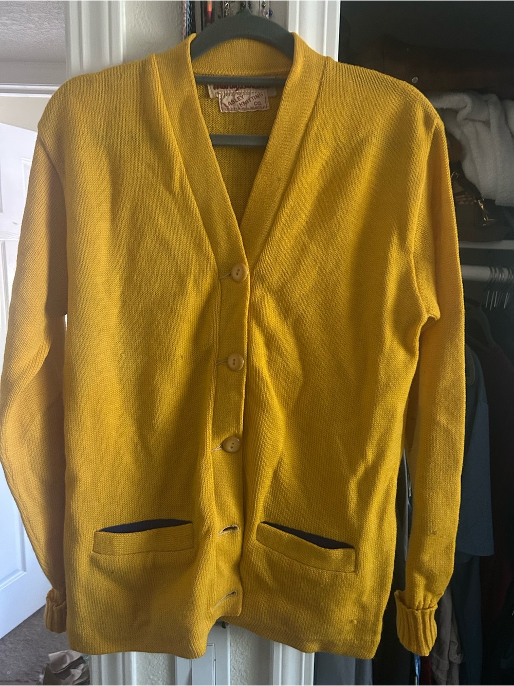 Vintage Mustard Yellow Women's Cardigan Sweater by Mary Dixon